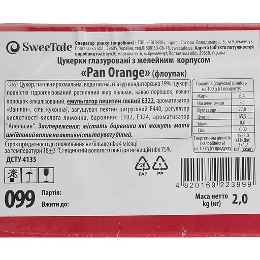 Конфеты глазированные SweeTale Pan Orange с желейным корпусом 2 кг - фото 5