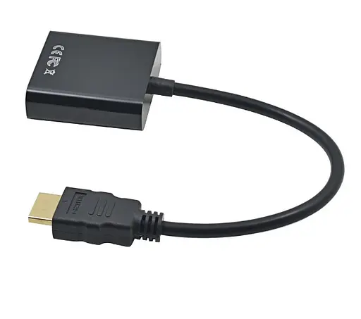 Перехідник HDMI M-VGA F чорний (без звуку) OEM - фото 2