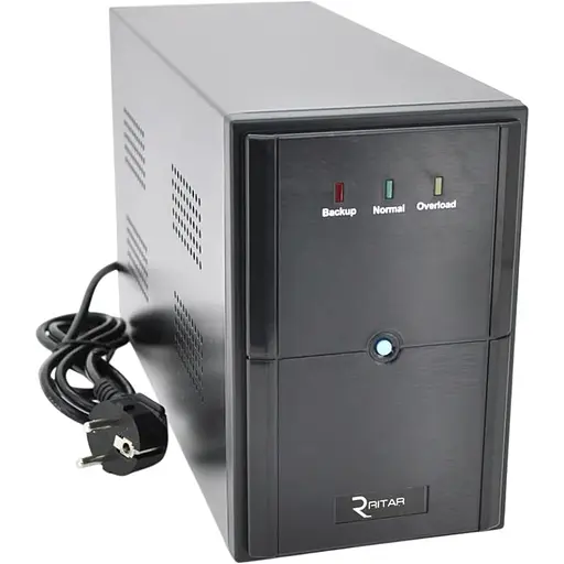 ИБП Ritar E-RTM600L-U (360W) ELF-L, LED, AVR, 2st, USB, 2xSCHUKO socket, 1x12V7Ah, металлический Case Q4 (370x130x210) 4,8 кг (310x85x140)