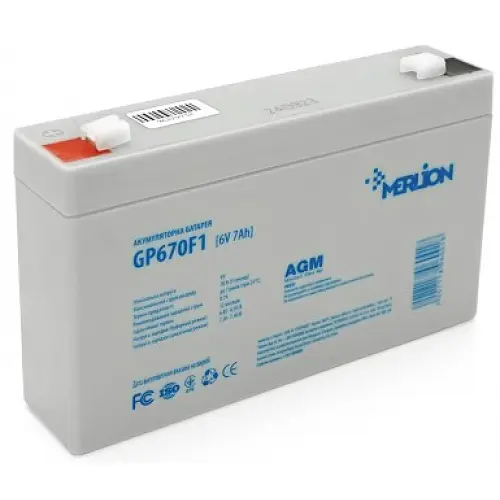 Акумулятор Merlion AGM GP670F1 6V 7Ah