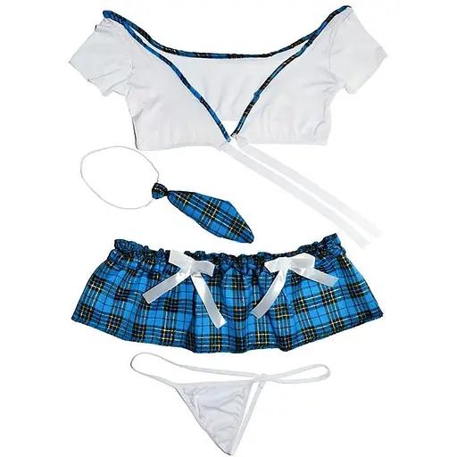 Костюм студентки Соблазнительность и невинность завораживающий XS/S белый K000398 - фото 5