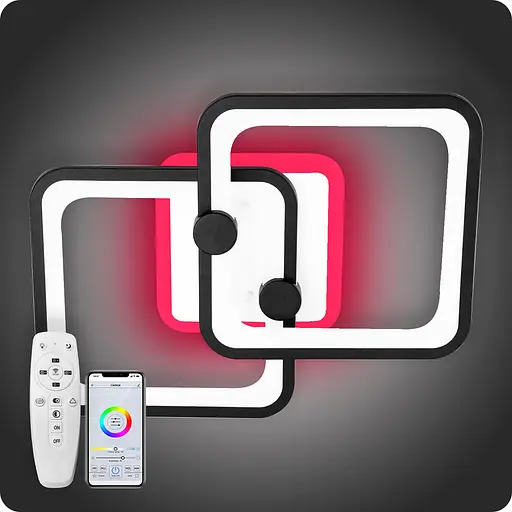 Люстра світлодіодна 517 Dlight 3color з пультом 55 Вт Чорний (02058) - фото 2