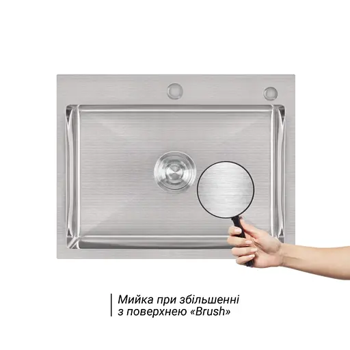 Кухонная мойка Lidz Handmade H5845 интегрированная Brushed в комплекте с дозатором и корзиной, Нержавеющая сталь - фото 5