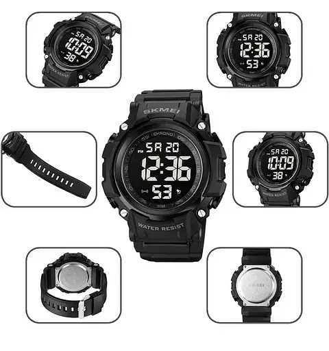 Чоловічий спортивний годинник Skmei 1886 (Чорний з чорним) - фото 8