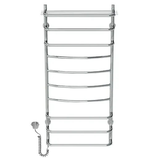 Электрический полотенцесушитель Unio Zp EL 1000-500-10 Зета с полкой, Хром, Левое, Механический - фото 3
