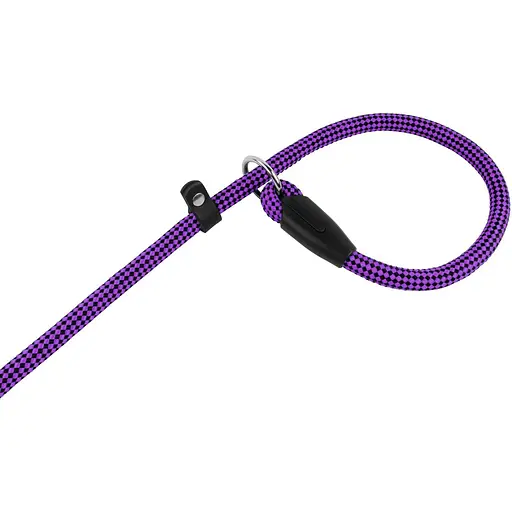 Поводок-удавка для собак Barksi Active (длина 183 см диаметр 12 мм) шахматы черно-фиолетовый - фото 2