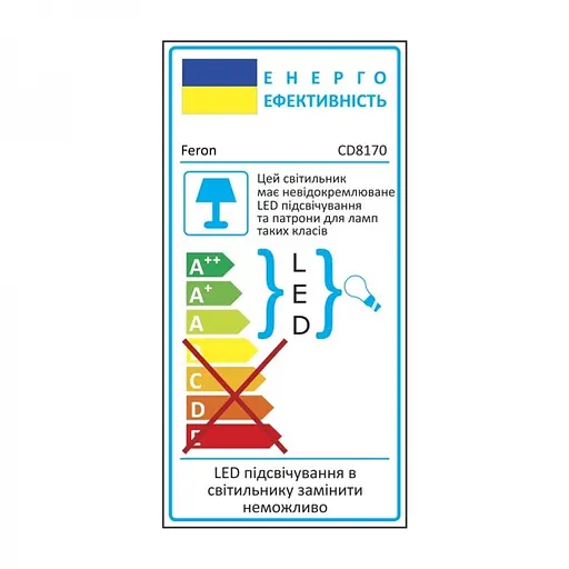 Свiтильник точковий Feron CD8170 під лампу з підсвіткою хром (32571) - фото 6