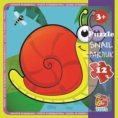 Пазлы G-Toys Насекомые, 12 элементов, LI02