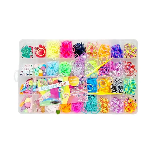 Набор резинок для плетения браслетов Bambi 037-79, 2 крючка, подвески, бусины - фото 1