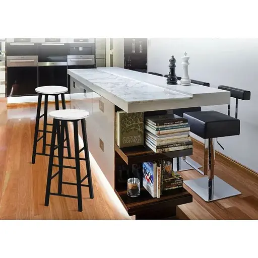 Комплект стульев Costway Eugad с подставкой для ног белый - фото 4