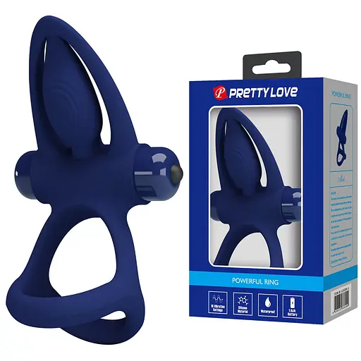 Виброкольцо Pretty Love Vibration Cock Ring синий - фото 9