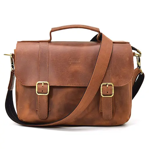 Чоловіча шкіряна сумка TARWA 32х25х7 см sum0025460 - фото 10