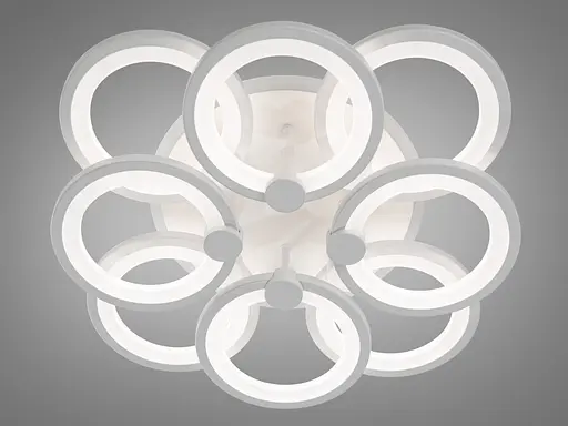 Біла люстра led кільця з дімером та LED підсвічуванням, 150W - фото 3