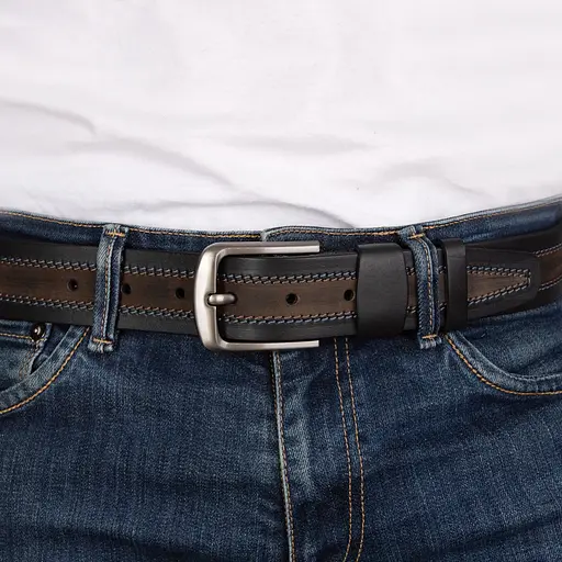 Ремень мужской кожаный батал SF-403 XXL(145 см) коричневый - фото 4