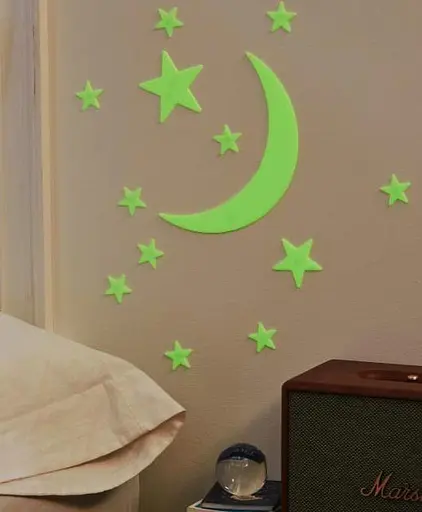 Набор светящихся в темноте наклеек 4M Луна и звезды 13 шт 00-05215 Набор люминесцентных наклеек - фото 2