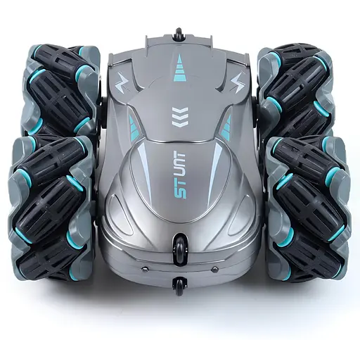 Радиоуправляемая машина Stunt Elves. Разворот на 360. Оборотень трюковый. Вездеход на пульте. Серебристый - фото 6