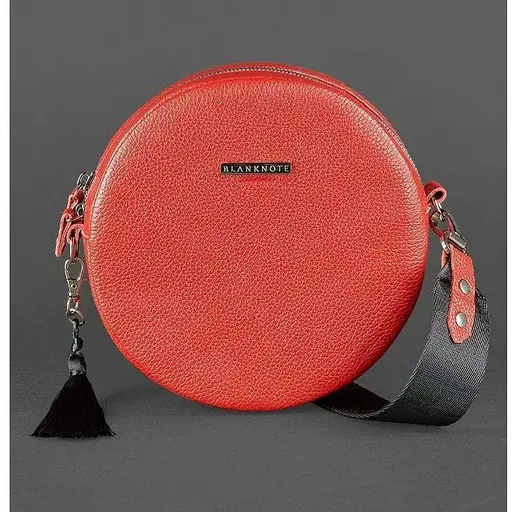 Кругла жіноча шкіряна сумочка Tablet червона - фото 1