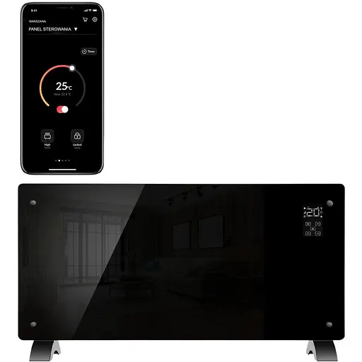 Конвекторний обігрівач 2 в 1 Thunder Modern 2000W Wi-Fi Black