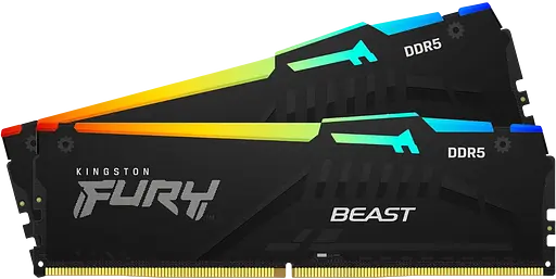 Оперативная память Kingston Fury 64GB (2x32GB) DDR5 5600MHz Beast RGB Black (KF556C36BBE2AK2-64)