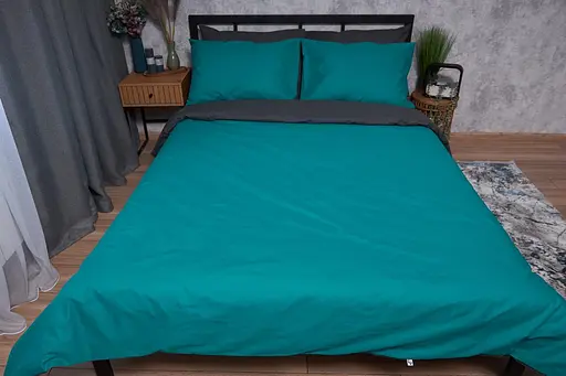 Комплект постільної білизни Moon&Star Бязь Gold Люкс Gray Green King Size 220x240 наволочки 4х70х70 - фото 2