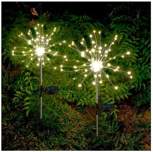 Фейерверки на солнечных батареях 120LED теплый белый - фото 6