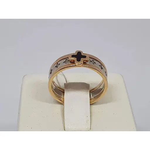 Золота каблучка Імперія золота трансформер 3в1 з емаллю. КБ815І 17 - фото 5