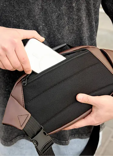 Сумка через плечо бананка Sambag Flex шоколад 30×17×10 см (85351020m) - фото 4