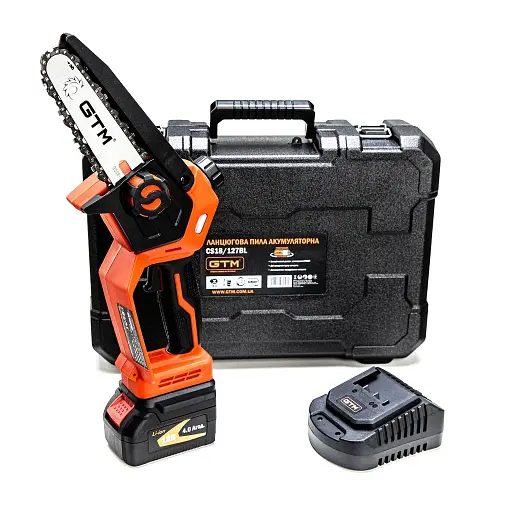 Ланцюгова пила GTM CS18/127BL, 18В, шина 5"/12,7см, 4Ah (CS18/127BL KIT) - фото 4