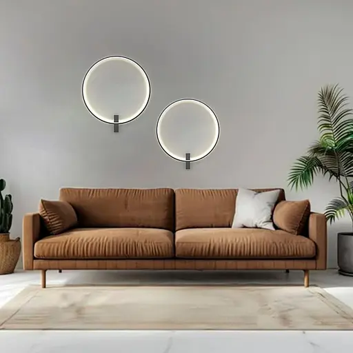 Бра GUARD у формі світлового кола Ø 60 см Line F Арт. WB15-600 BK - фото 2