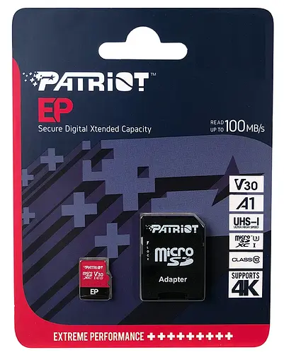 Карта памяти MicroSDXC 1TB UHS-I/U3 Class 10 Patriot EP A1 R90/W80MB/s + SD-adapter (PEF1TBEP31MCX) - фото 3