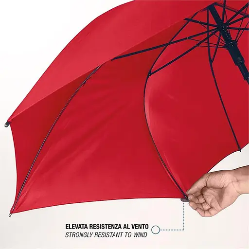 Зонтик-трость Perletti Golf XXL с системой антивитер красный (P96020-03) - фото 4
