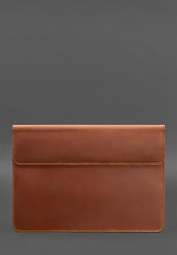 Кожаный чехол-конверт BlankNote на магнитах для MacBook 14 Светло-коричневый Crazy Horse - фото 2