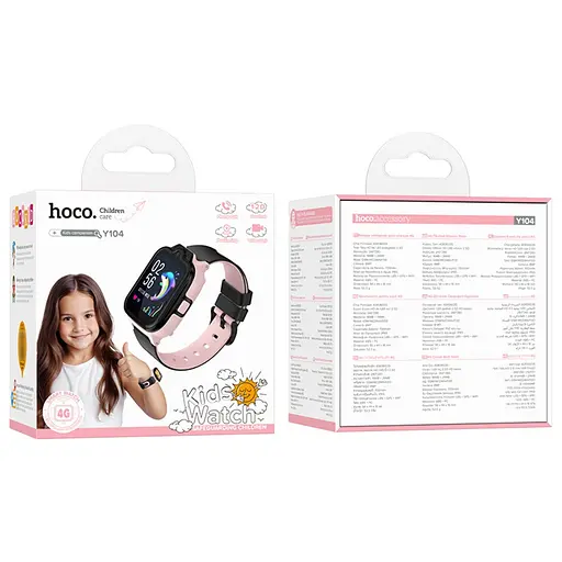 Детские смарт-часы Hoco Y104 (4G) с функцией звонка розовый - фото 3