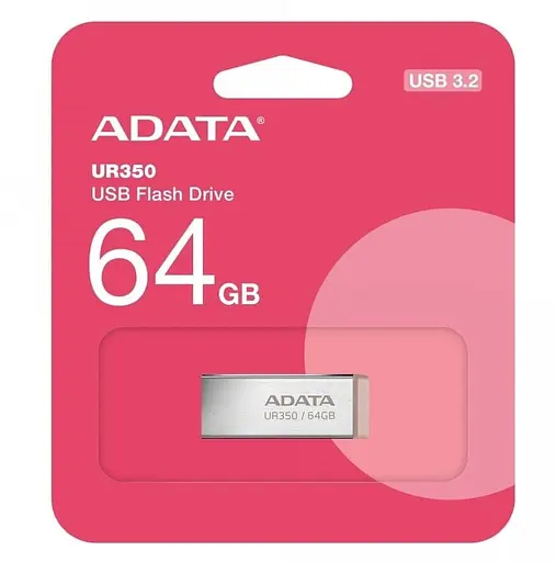 Флеш-накопичувач Adata Flash 64Gb USB 3.2 UR 350 Silver/Beige (UR350-64G-RSR/BG) - фото 4