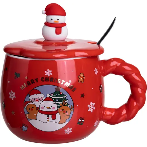 Чашка порцелянова Christmas Wonderland 400 мл з кришкою  FM-CS-20C