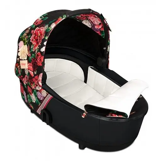 Люлька Cybex Mios Lux R Spring Blossom Dark + Комплект текстилю для прогулянкового блоку Cybex Mios Spring Blossom Dark + Шасі для коляски Cybex Mios LS RBA Chrome Brown - фото 3