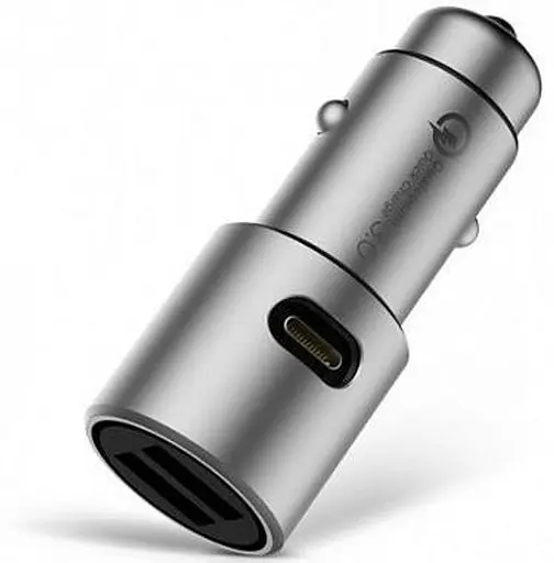 Автозарядний пристрій Xiaomi Car Quick Charger 3.0 36 W 2 USB + Type-C (GDS4053CN) сріблястий - фото 3