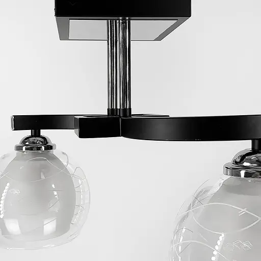 Стельова люстра в чорному корпусі на 2 подвійних плафони Line.F 51098/2 - фото 5