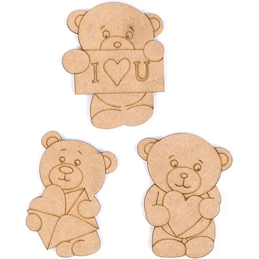 Набор заготовок Rosa Talent Мишки 3 шт МДФ