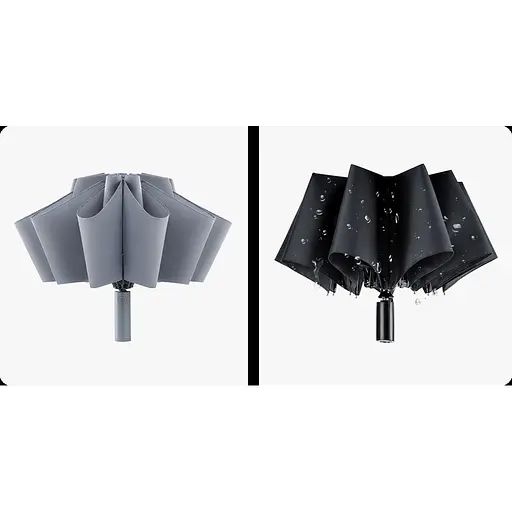 Зонтик RunMi 90 Points с подсветкой-фонариком в ручке (90-LED) серый - фото 7