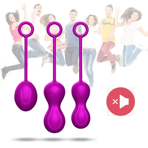 Набір вагінальних кульок Foxshow Kegel Balls Set, 3 шт., фіолетовий - фото 9