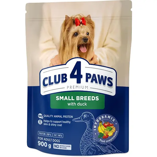 Сухий корм Club 4 Paws Premium для малих порід собак з качкою 900 г - фото 1