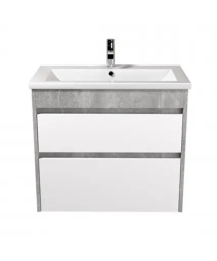 Тумба Мойдодир Polo Loft 70-U з умивальником Cosmo бетон з білим Білий - фото 3