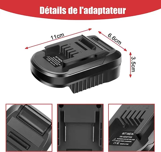 Акумуляторний адаптер REACELL MT18EIN, сумісний з інструментами Einhell, перетворений для батареї MT 18v на батарею Einhell 18v - фото 4