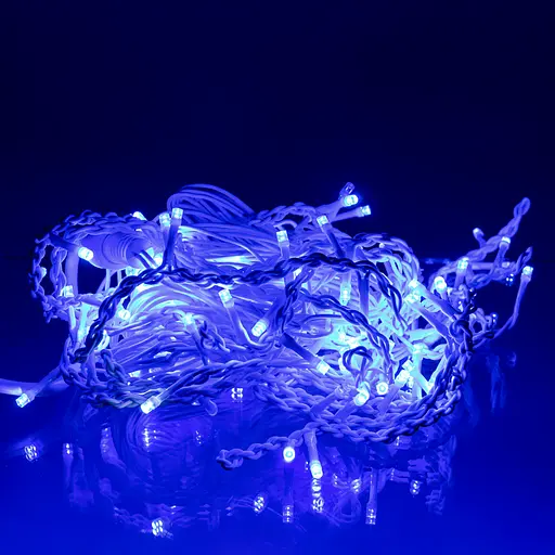 Новорічна гірлянда вулична Бахрома GarlandoPro 6 м 105 LED білий провід Синє світло 6МWBL - фото 2