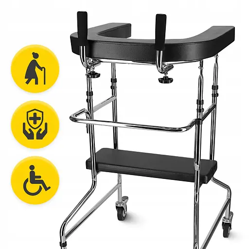 Реабилитационные ходунки 4FIZJO с опорой под локти, складные Black (P-5905973406543) - фото 5