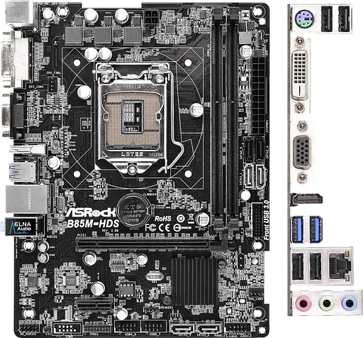 Материнская плата ASRock B85M-HDS LGA 1150 (B85M-HDS) Б/У - фото 3