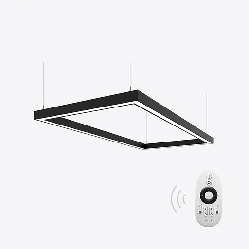 Димуємий світлодіодний світильник X-LED 180Вт прямокутник чорний (1240x640x43) - фото 1