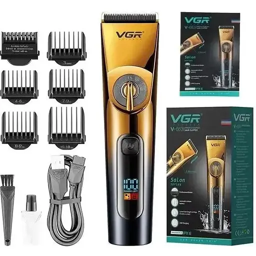 Машинка для стрижки волосся для чоловіків VGR V-663 Змінні насадки - фото 2