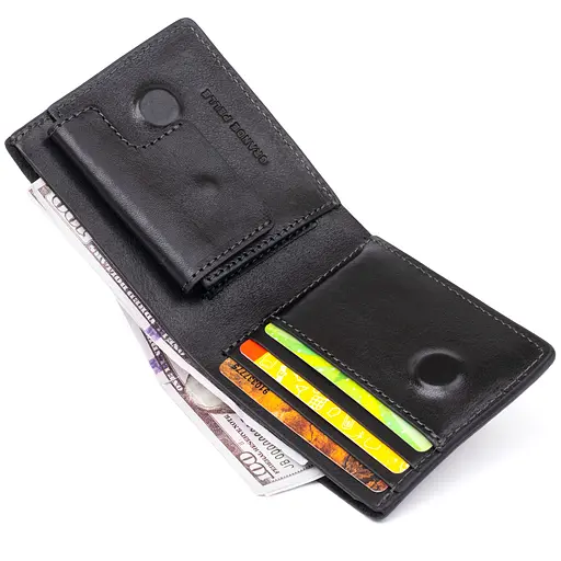 Мужской кожаный кошелек Grande Pelle 7.5х10х2.5 см acs0015040 - фото 4